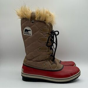 Sorel Red and Brown Winter Boots